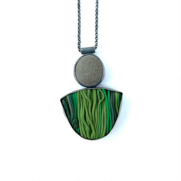 Fimo Grass and Rock Necklace by Jennifer Nunnelee