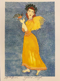 Yellow Angel Greeting Card by Beth Bird