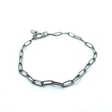 Paper Clip Bracelet - 4mm Silver by Zuzko Jewelry