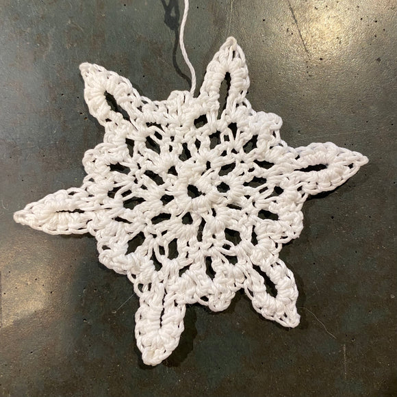 Crocheted Snowflake Ornament by Abby Schrup