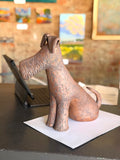 Sitting Dog with Bent Ears by Sharon Stelter