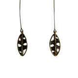 Warm Lopez Fern Almond Hook Earrings by Merzatta Jewelry