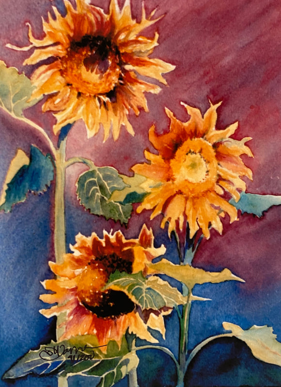 Sunflowers for Heather Reproduction by JoAnne Hauser Warren