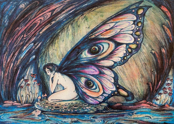 Faerie Greeting Card by Liza Paizis