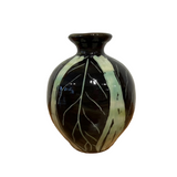 Green and Black Leaf Vase by Nancy Briggs