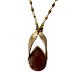 Strawberry Quartz Sculpted Petals Pendant by Lock and Key Design