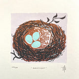 Robin's Nest Silkscreen Print by Allison and Jonathan Metzger