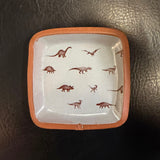 Mini Dinosaurs Small Square Dish by Keith Hershberger