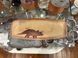 Triceratops Rectangular Plate - Small by Keith Hershberger