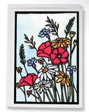 Flowers in the Wind Greeting Card by Sarah Angst