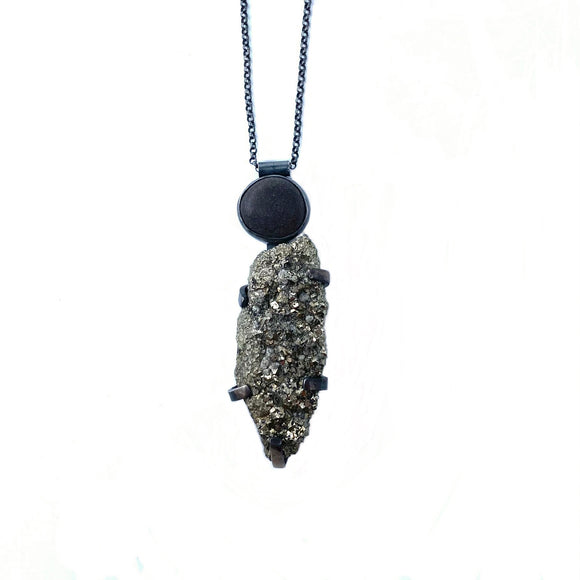 Rock and Pyrite Necklace by Jennifer Nunnelee