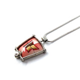 Framed Trapezoid Pendant With Pearl - Jericho Coral by Blue Bus Studio