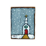 Christmas Church Gray Block by David Hinds