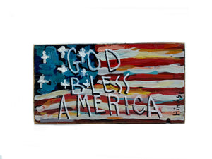 God Bless America Flag Block by David Hinds