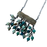 Silver Bar and Azurite Necklace by Silvana Segulja