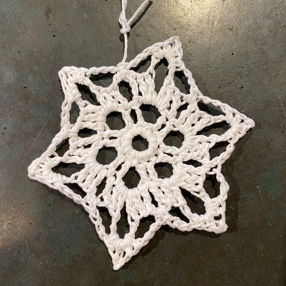 Crocheted Snowflake Ornament by Abby Schrup