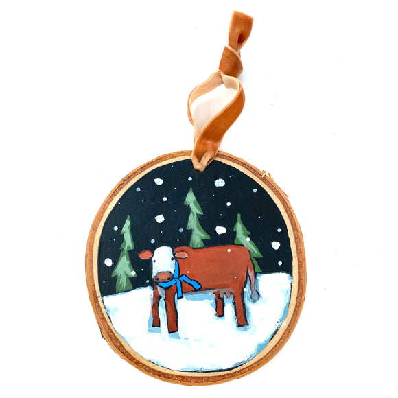 Cow Ornament by David Hinds