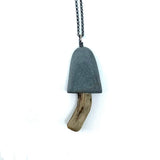 Rock and Driftwood Mushroom Necklace by Jennifer Nunnelee