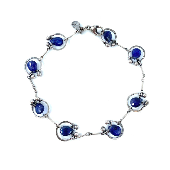 Horseshoe Bracelet - Blue Sapphire by Zuzko Jewelry