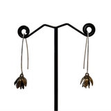 Warm Cedar Flowers Almond Hook Earrings by Merzatta Jewelry