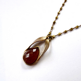 Strawberry Quartz Sculpted Petals Pendant by Lock and Key Design