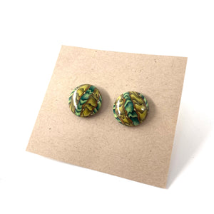 Button Post Earrings - Marsh by Blue Bus Studio