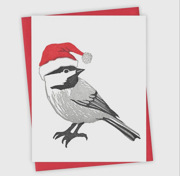 North Pole Chickadee Card by Burdock & Bramble
