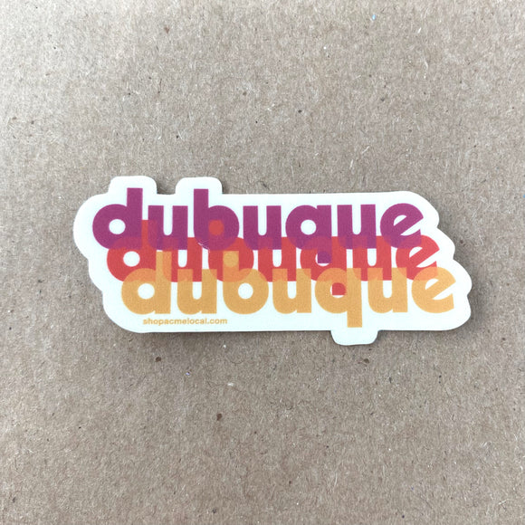 Dubuque Retro Tri-Stacked Sticker by Acme Local