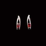 Garnet Post Earrings by Margie Magnuson