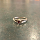 Flower Garnet Ring by Margie Magnuson