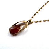 Strawberry Quartz Sculpted Petals Pendant by Lock and Key Design