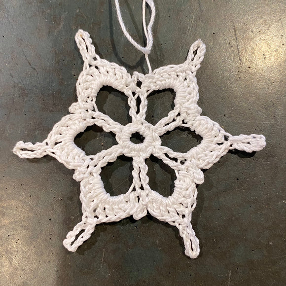 Crocheted Snowflake Ornament by Abby Schrup