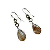 Copper Rutile Briolette Earrings by Lock and Key Design
