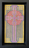 Multi-Color Celtic Cross Framed Tile by Mike Skiersch