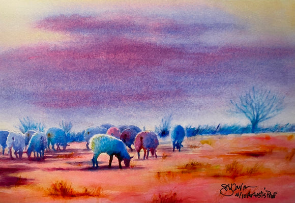 Out To Pasture, Morning Light Reproduction by JoAnne Hauser Warren