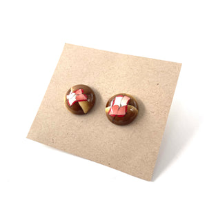 Button Post Earrings - Jericho by Blue Bus Studio