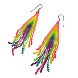 Beaded Neon Rainbow Earrings by Abby Schrup