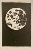 Pink Moon Linocut Print by Cat Rocketship