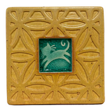 Cat With Border Coaster by Macone Clay