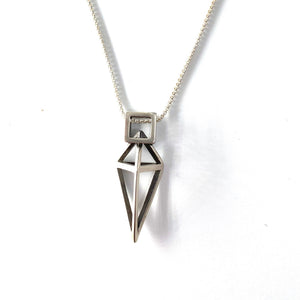 Cube and Diamond-Shape Necklace by Kenneth Pillsworth