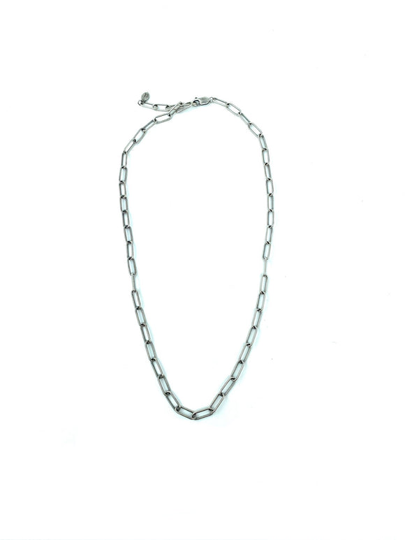 Paper Clip Necklace - Silver by Zuzko Jewelry