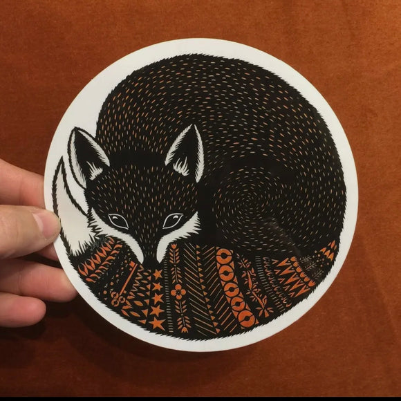 Fox in a Circle Sticker by Angie Pickman
