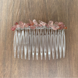 Strawberry Quartz Hair Comb by Abby Schrup