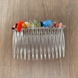 Rainbow Gemstone Chip Hair Comb by Abby Schrup