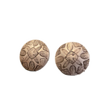Diatom Button Earrings #1 by BMF Jewelry