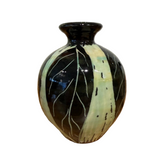 Green and Black Leaf Vase by Nancy Briggs