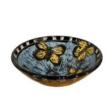 Blue and Gold Butterfly Bowl by Nancy Briggs