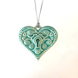 Heart Keyhole Tile Ornament by Whistling Frog