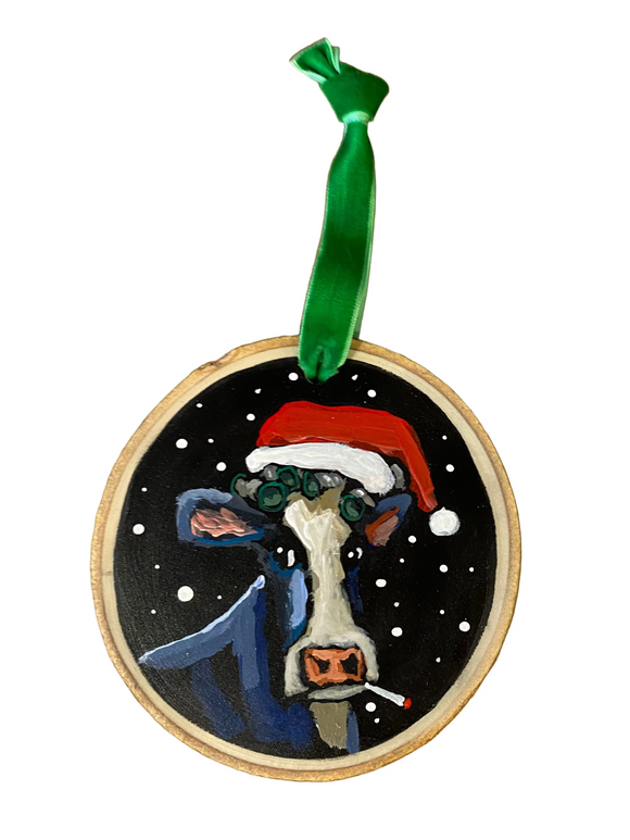 Cow Ornament by David Hinds