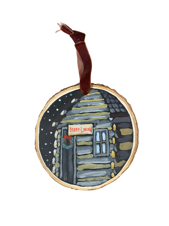 Log Cabin Ornament by David Hinds